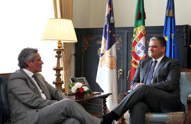 O presidente do CDS/PP Madeira, José Manuel Rodrigues, em audiência, com o presidente do Governo ...