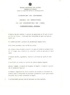 Comunicado do Conselho do Governo de 22 de fevereiro de 1989
