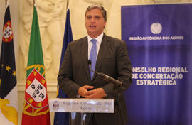 Declarações do presidente do Governo Regional aos meios de Comunicação Social,  após a reunião do...