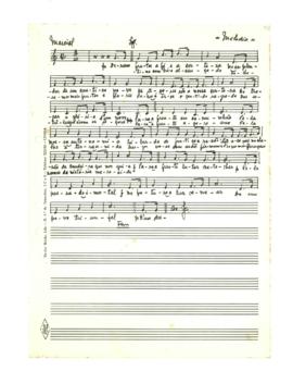 [Partitura melódica manuscrita da letra e música do Hino dos Açores]