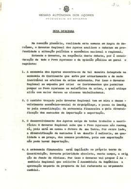 Nota oficiosa da Reunião Plenária de 25 de outubro de 1977
