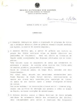 Comunicado do Conselho do Governo de 2 de junho de 1987