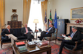 O líder da UGT nos Açores, Francisco Pimentel, em audiência, com o Presidente do Governo Regional