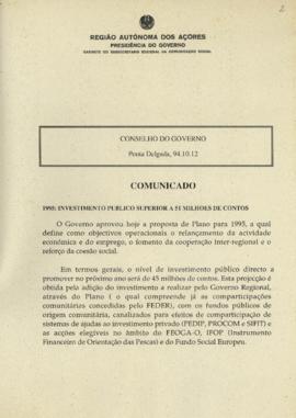 Comunicado do Conselho do Governo de 12 de outubro de 1994