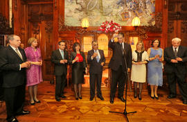 Brinde do presidente do Governo Regional a todos os convidados, aquando da receção do Ano Novo no...