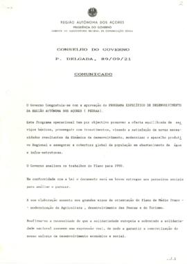 Comunicado do Conselho do Governo de 21 de setembro de 1989