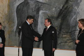 Cumprimento do Ministro da República para os Açores ao Presidente do Governo Regional dos Açores,...