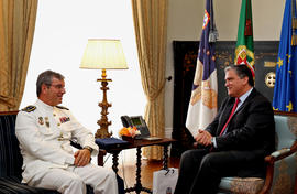 O Comandante Operacional dos Açores em audiência, com o presidente do Governo Regional
