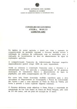 Comunicado do Conselho do Governo de 23 de maio de 1990