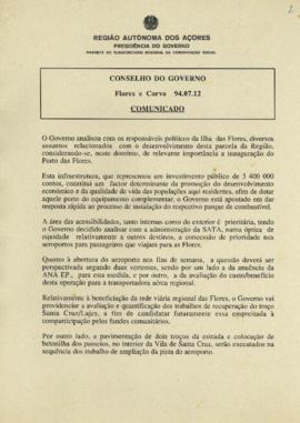 Comunicado do Conselho do Governo de 12 de julho de 1994