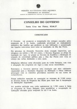 Comunicado do Conselho do Governo de 27 e 28 de junho de 1995